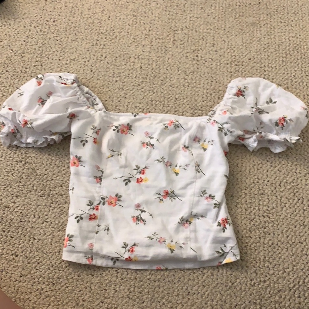 Floral Puff Sleeve Top Abercrombie & Fitch (Size XS)